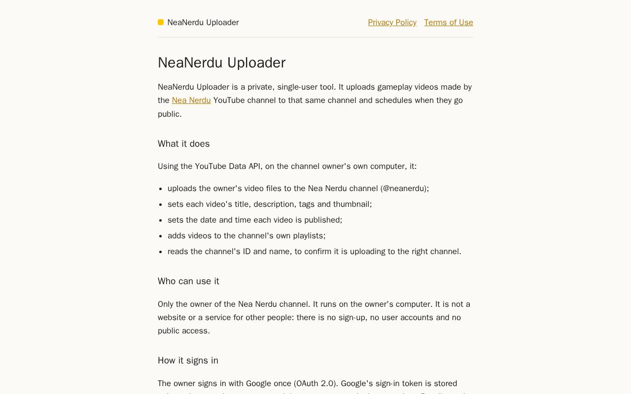 Preview of Neanerdu Uploader
