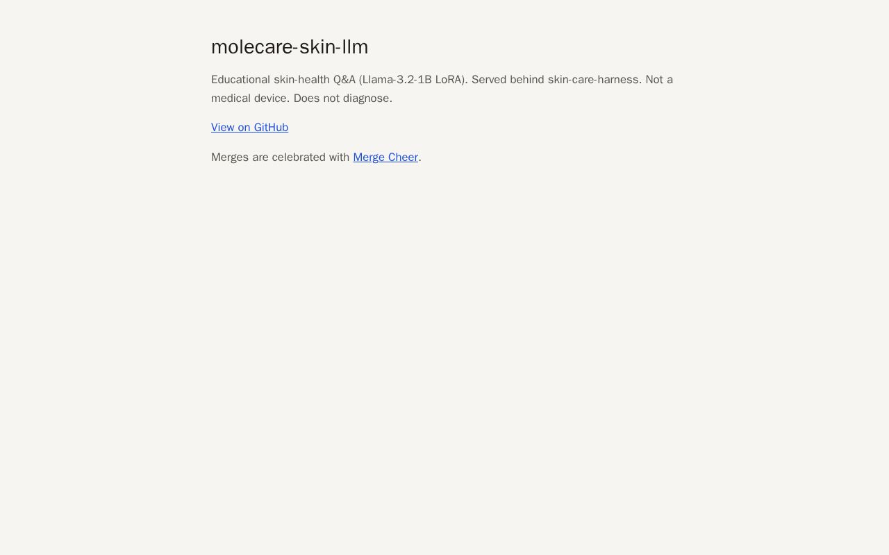 Preview of Molecare Skin Llm