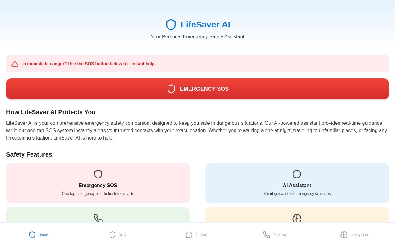 Preview of LifeSaver AI - Your Smart Safety Companion