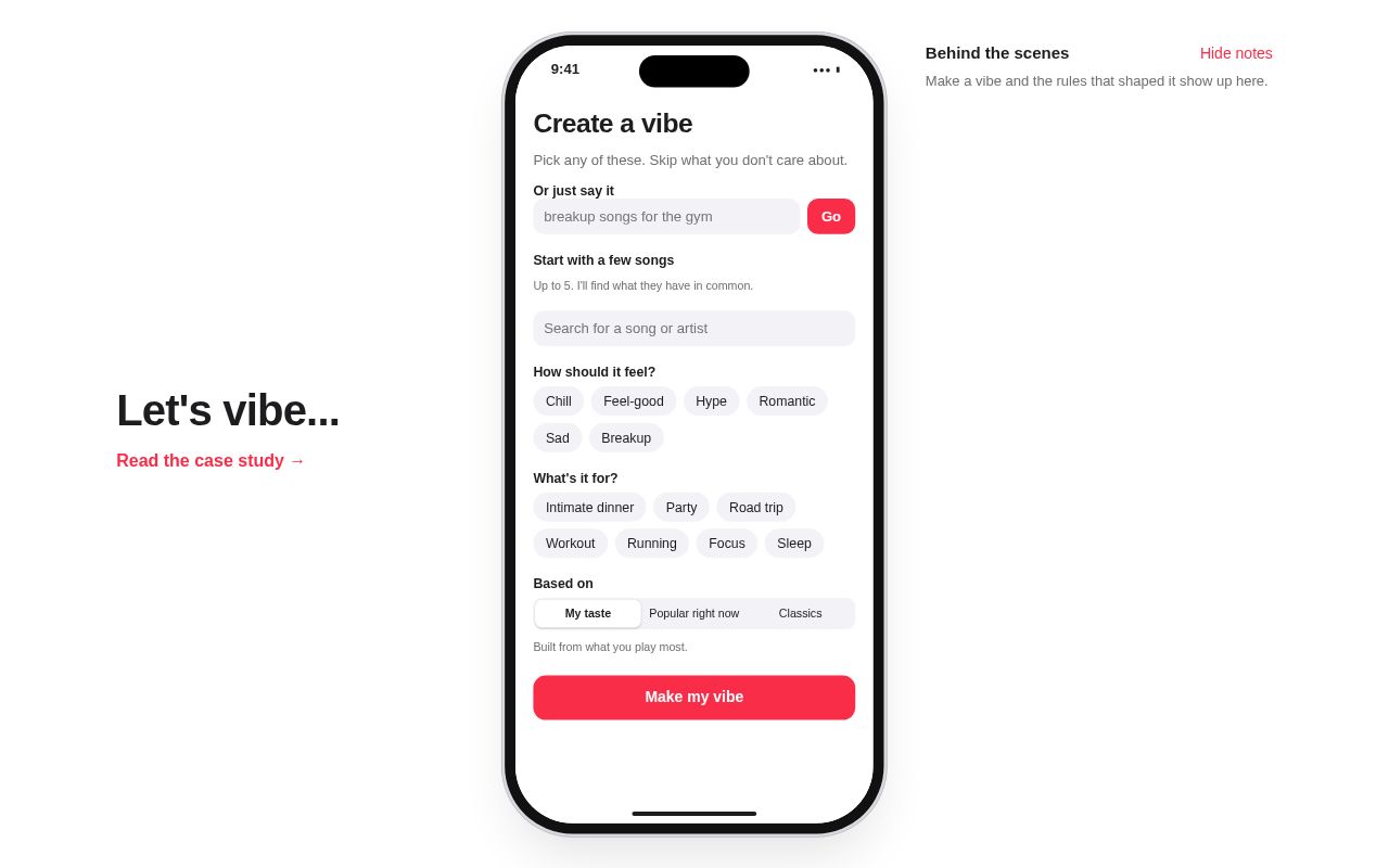 Preview of Create a vibe