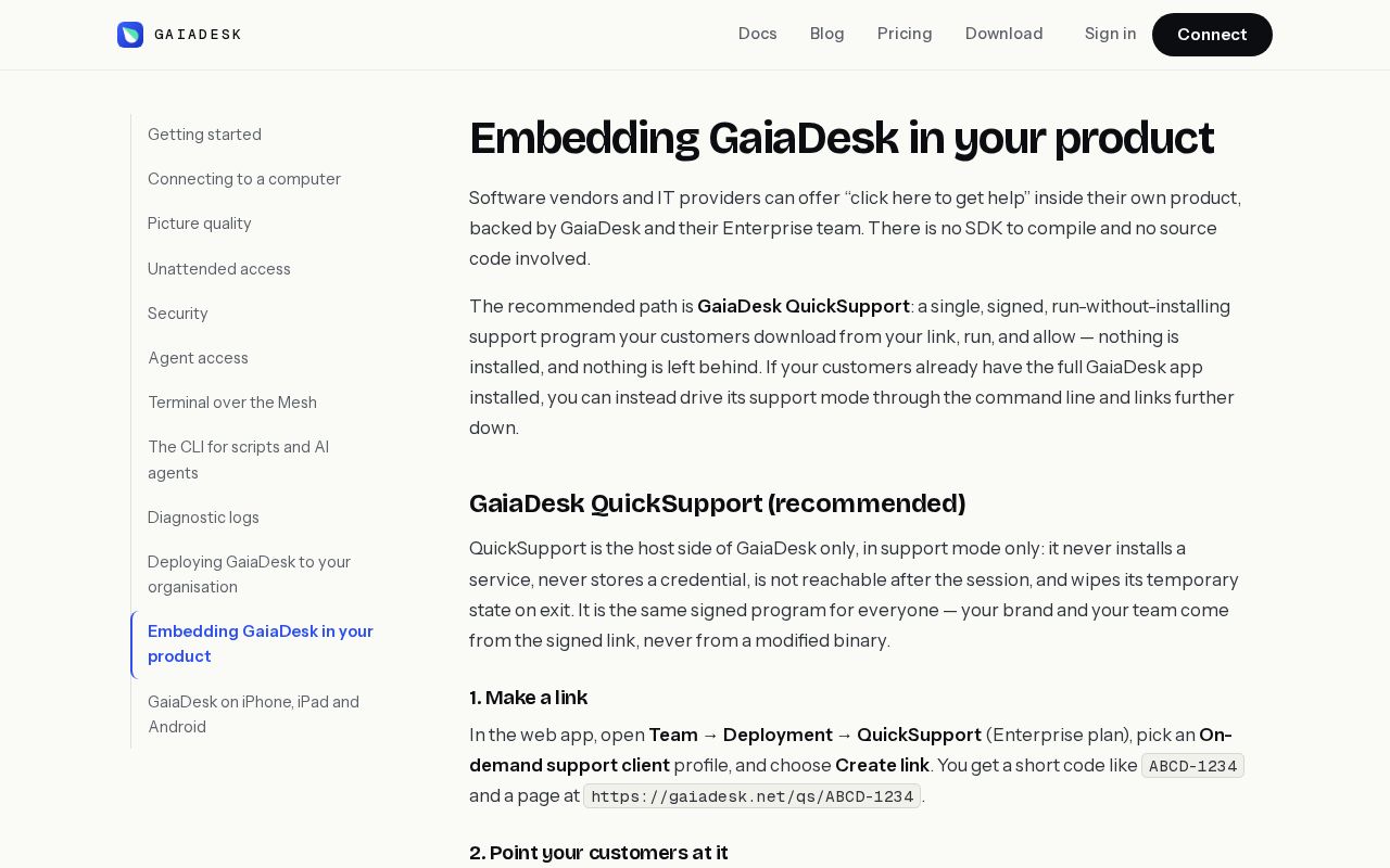 Preview of Gaiadesk Embed