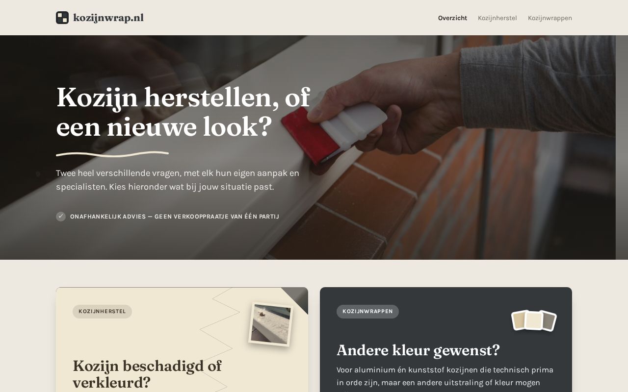 Preview of Kozijnwrap Website