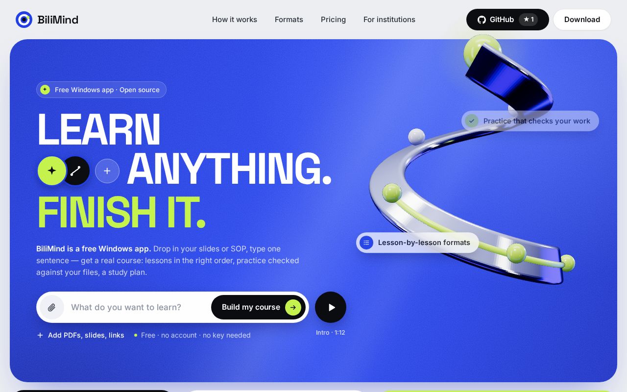 Preview of Bilimind Desktop