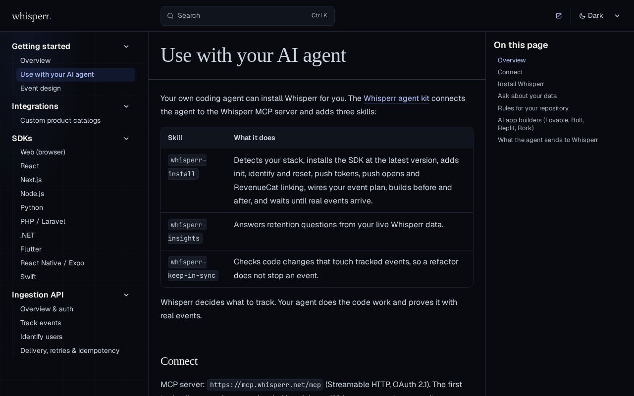 Preview of Whisperr Agent Kit