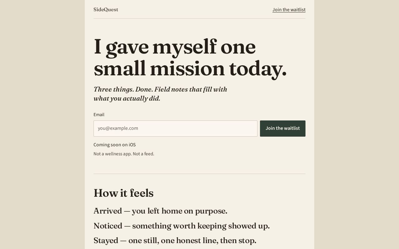 Preview of Sidequest Site