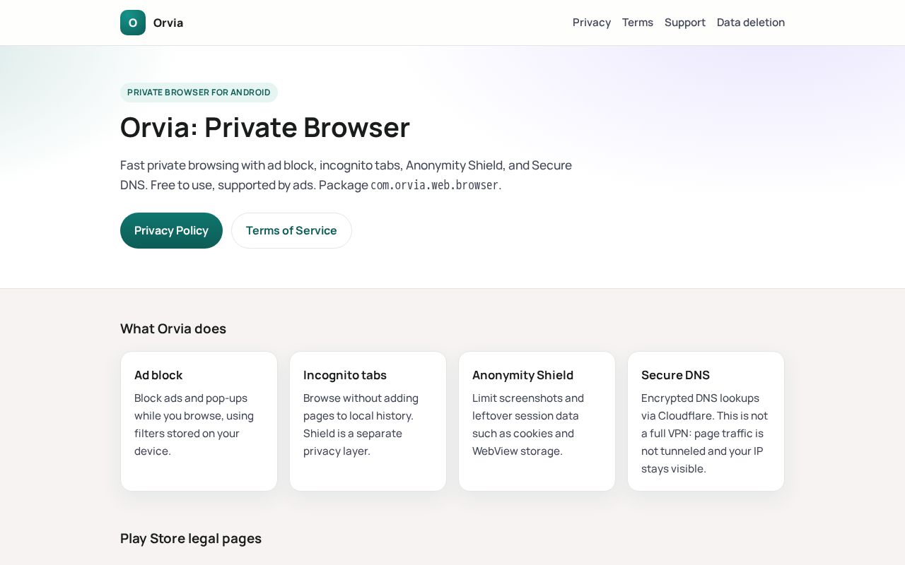 Preview of Orvia Browser