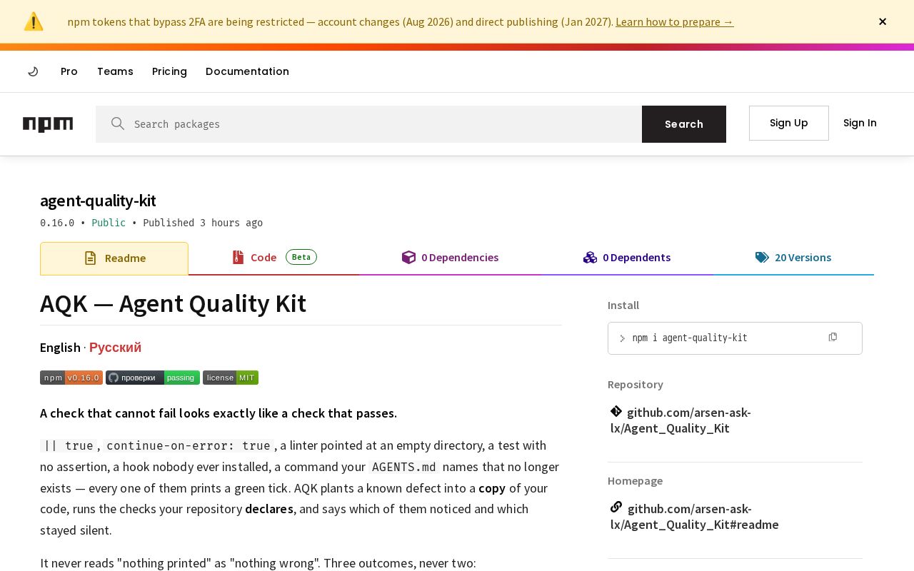 Preview of Agent Quality Kit