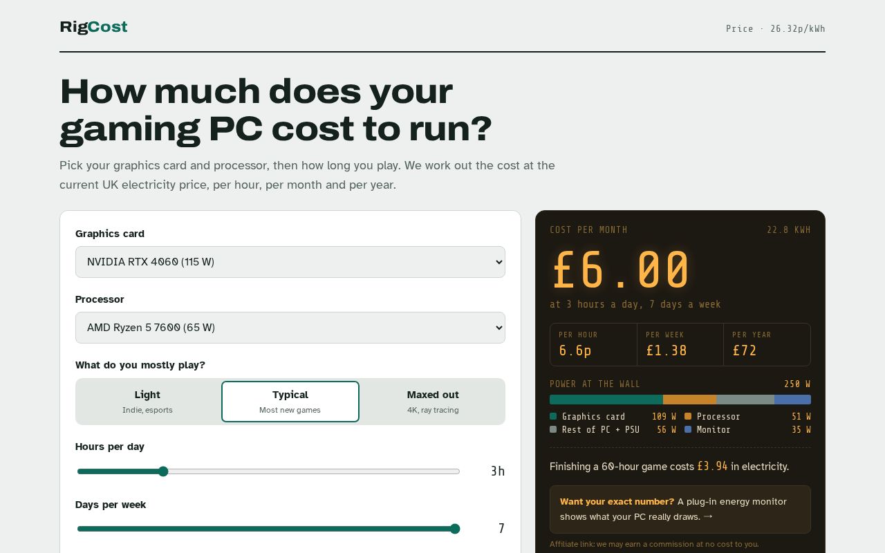 Preview of Rigcost