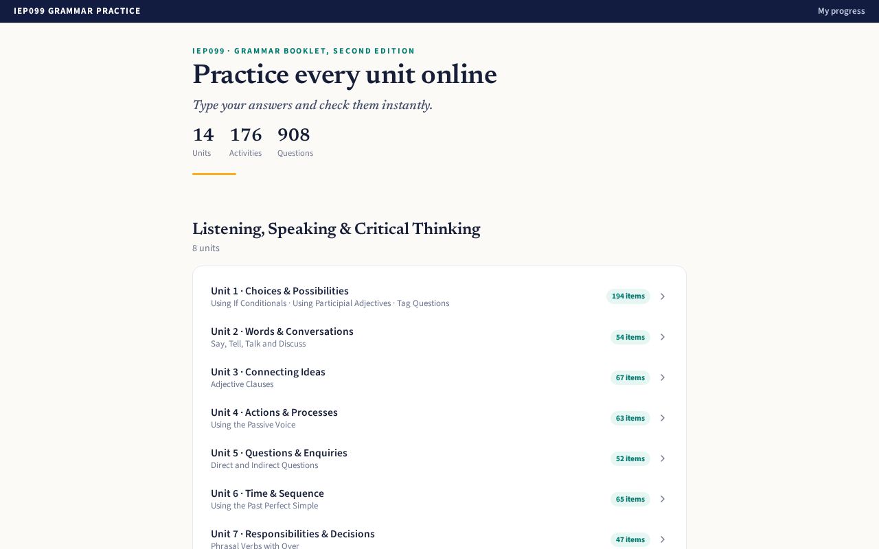 Preview of Iep099 Grammar Practice