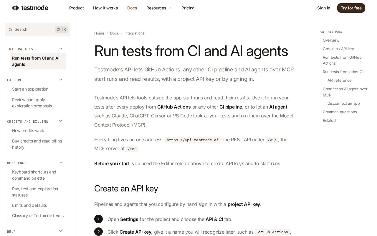 Preview of Run tests from CI and AI agents