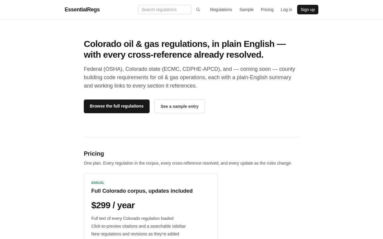 Preview of EssentialRegs.com