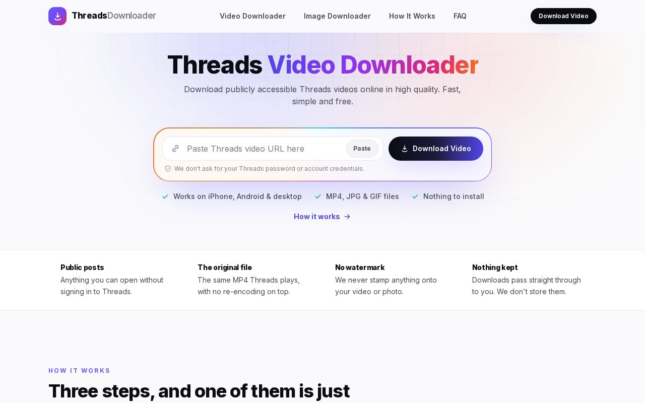 Preview of Threads Video Downloader
