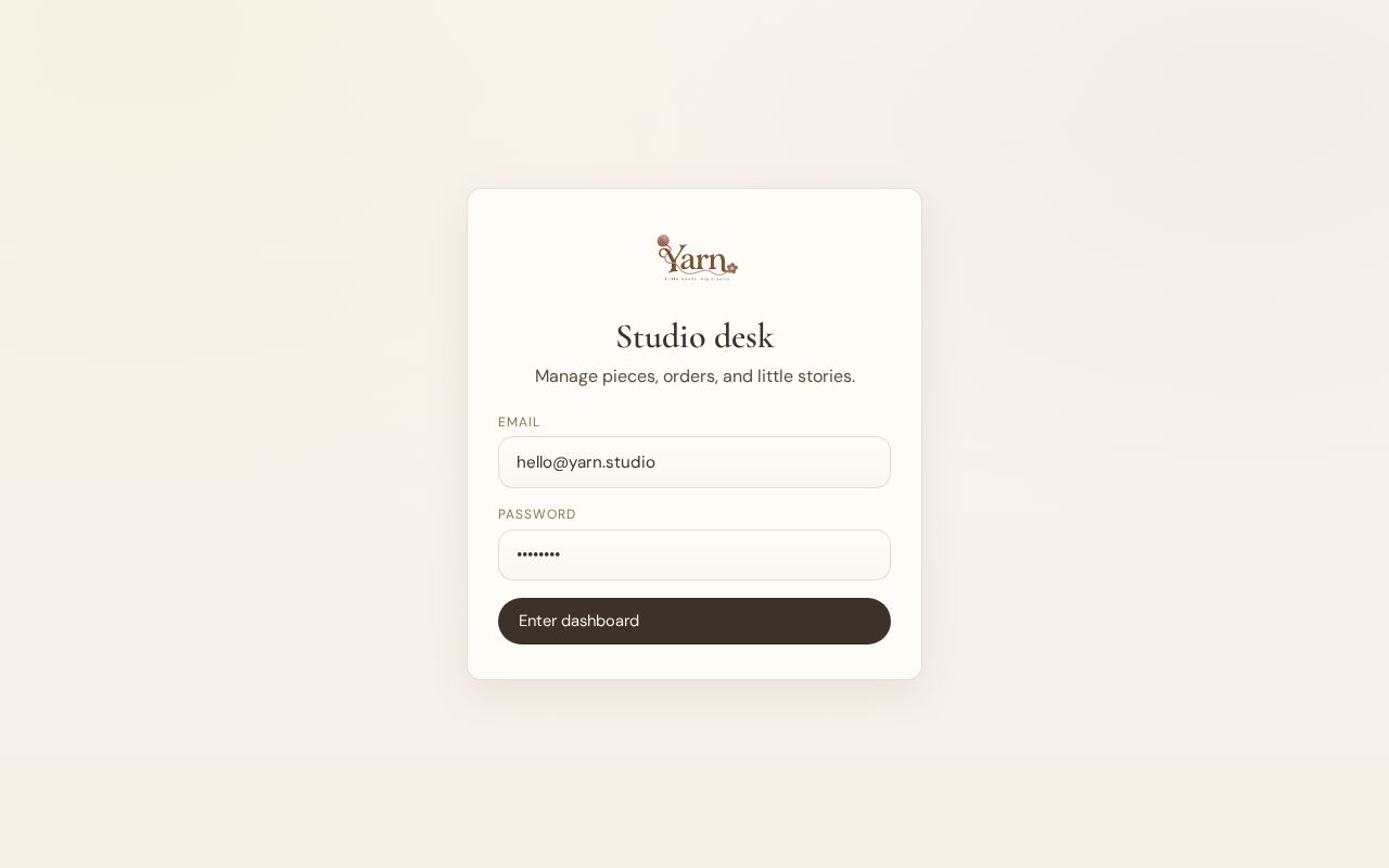 Preview of Yarn crochet admin panel