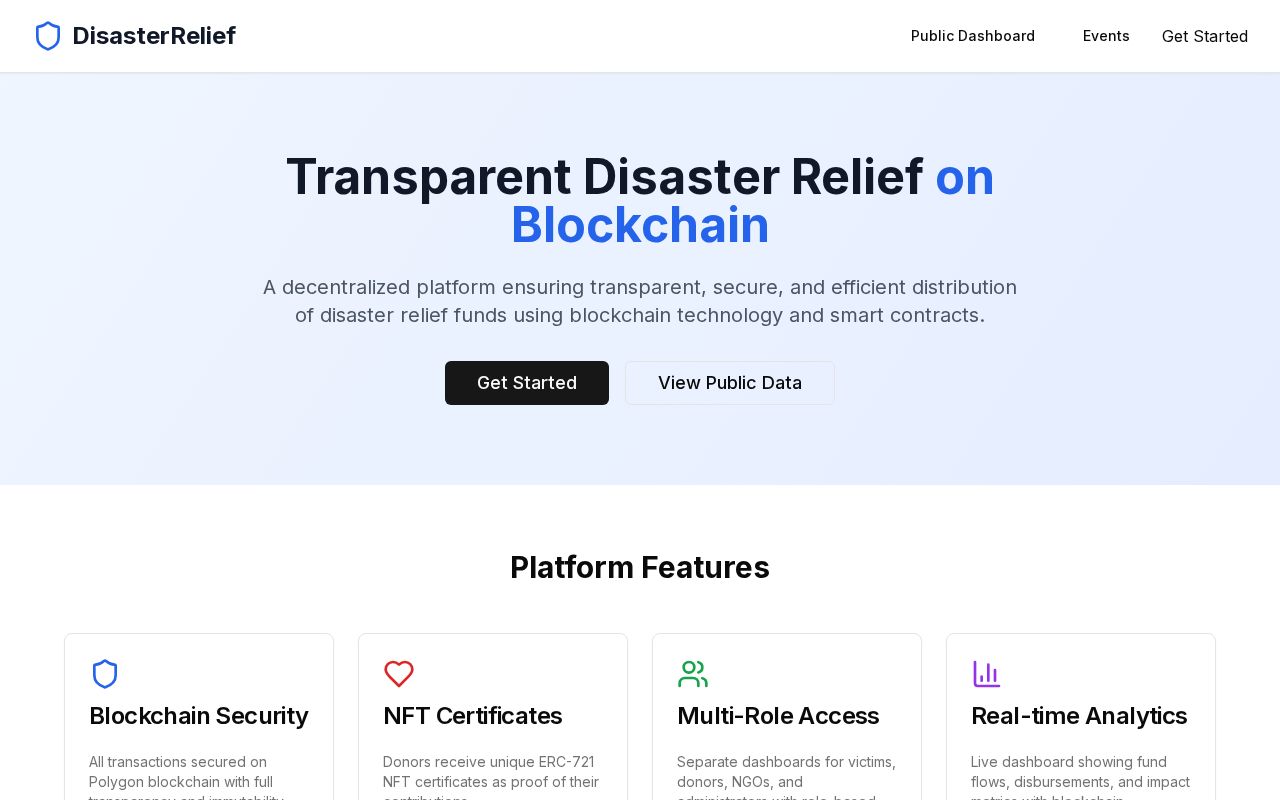 Preview of Relivault: Decentralized Disaster Relief Fund System