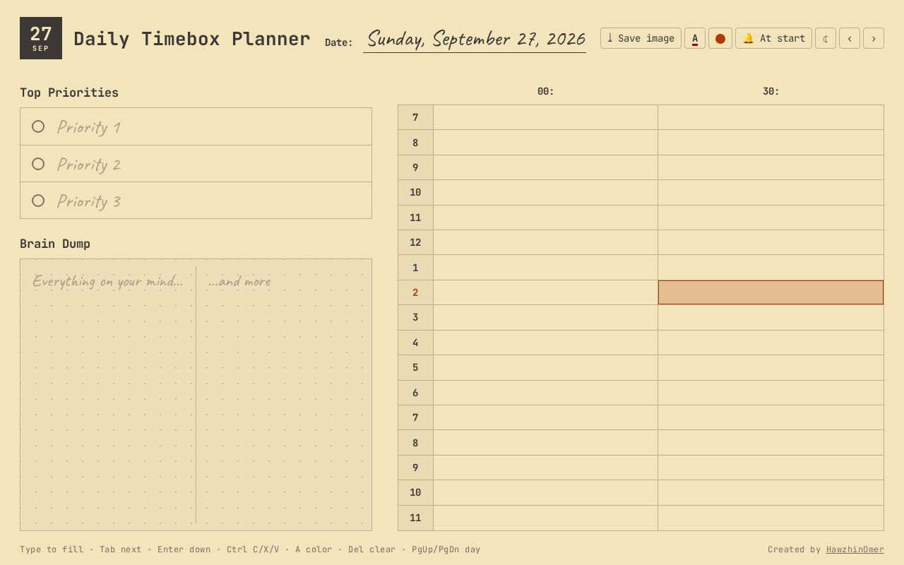 Preview of Timebox