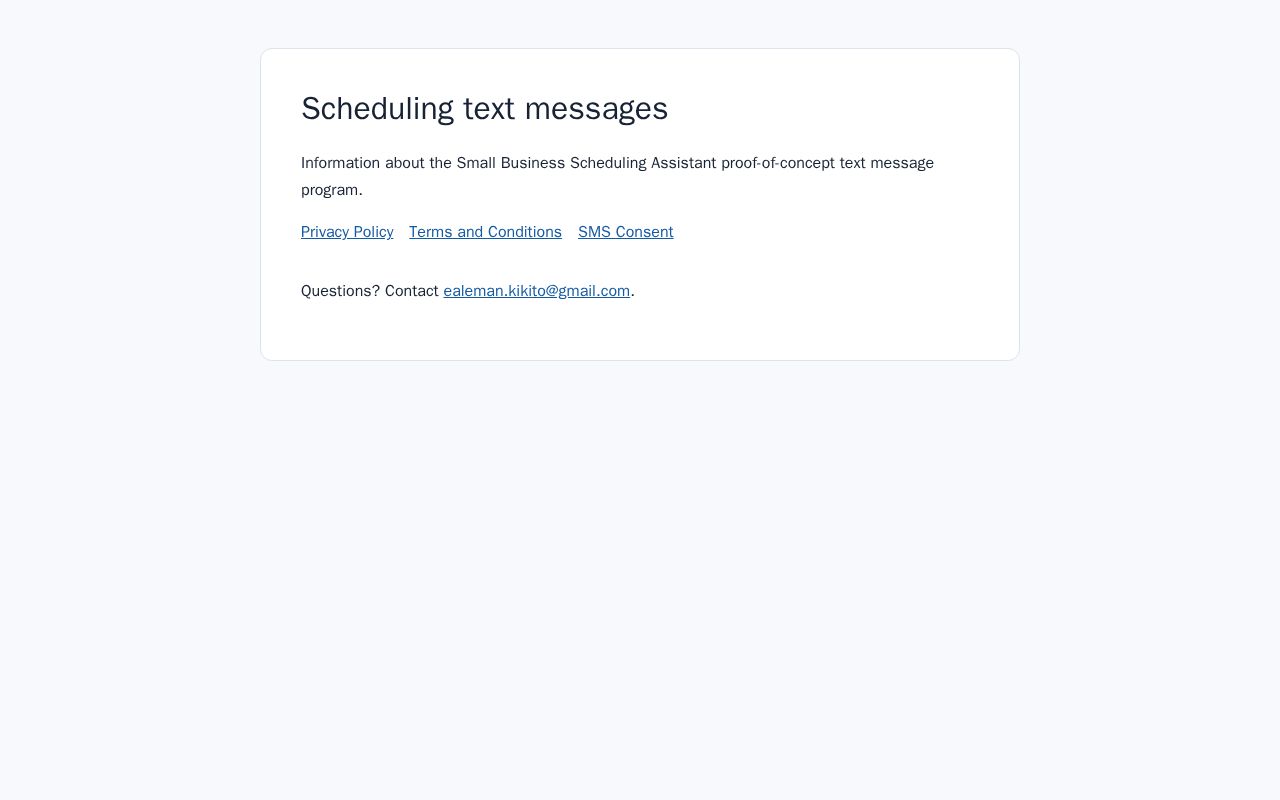 Preview of Small Business Scheduling Assistant