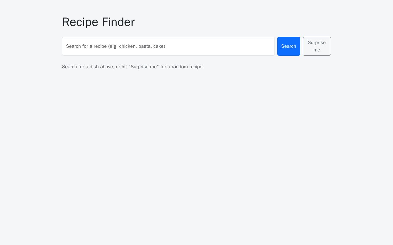 Preview of Recipe Finder