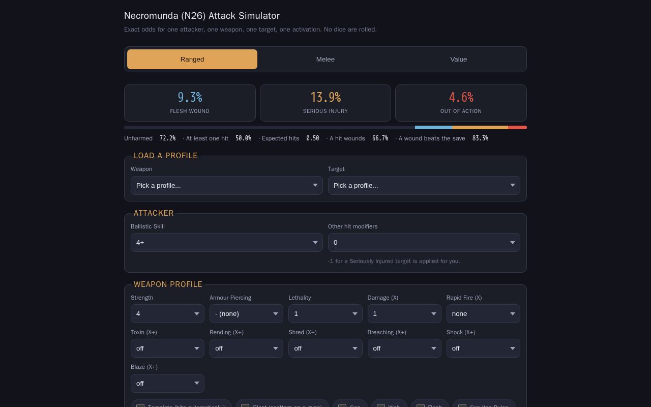 Preview of Necromunda N26 Attack Simulator