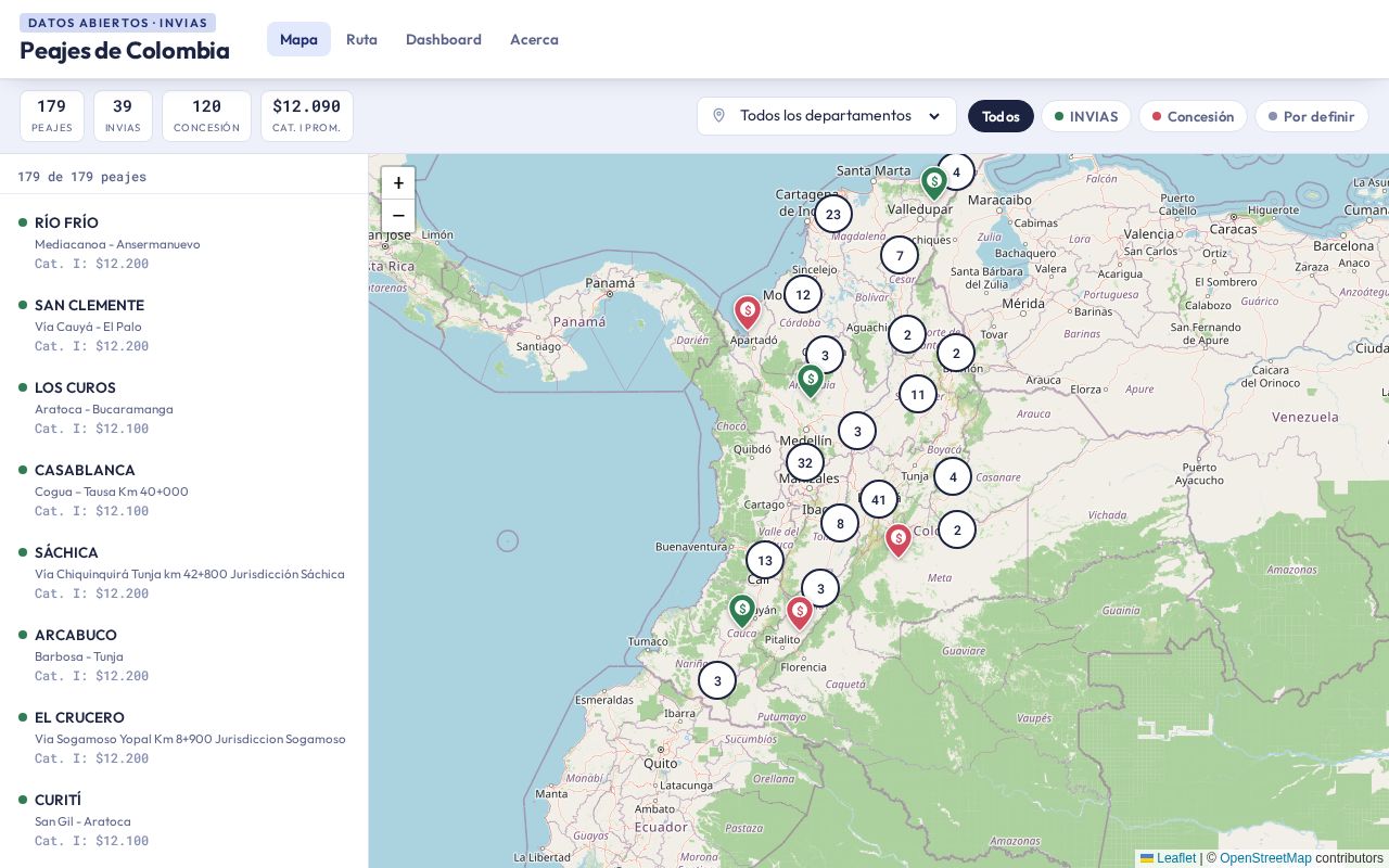 Preview of Peajes de Colombia