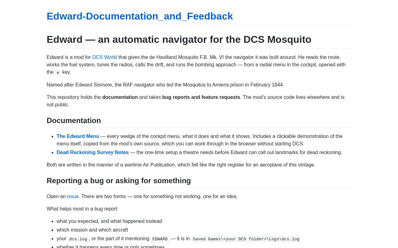 Preview of Edward Documentation And Feedback