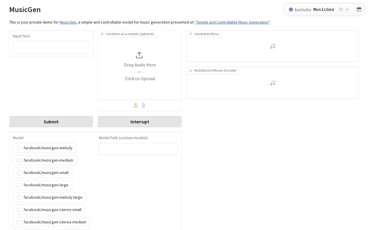 Preview of MusicGen