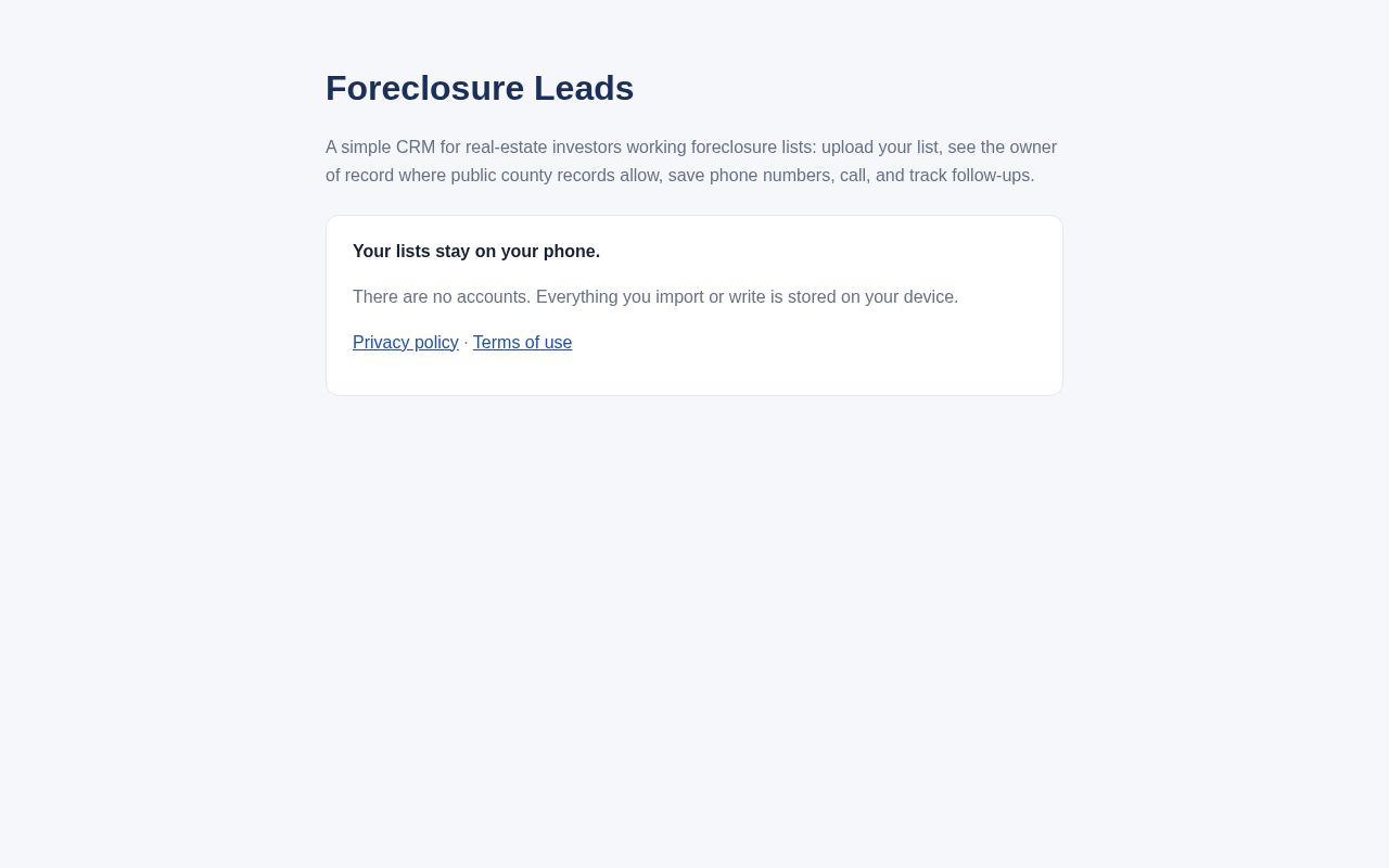 Preview of Foreclosure Leads