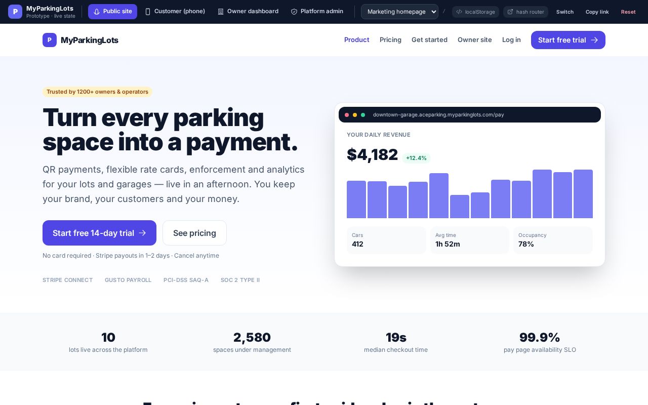 Preview of MyParkingLots Prototype