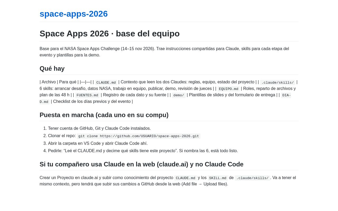 Preview of Space Apps 2026