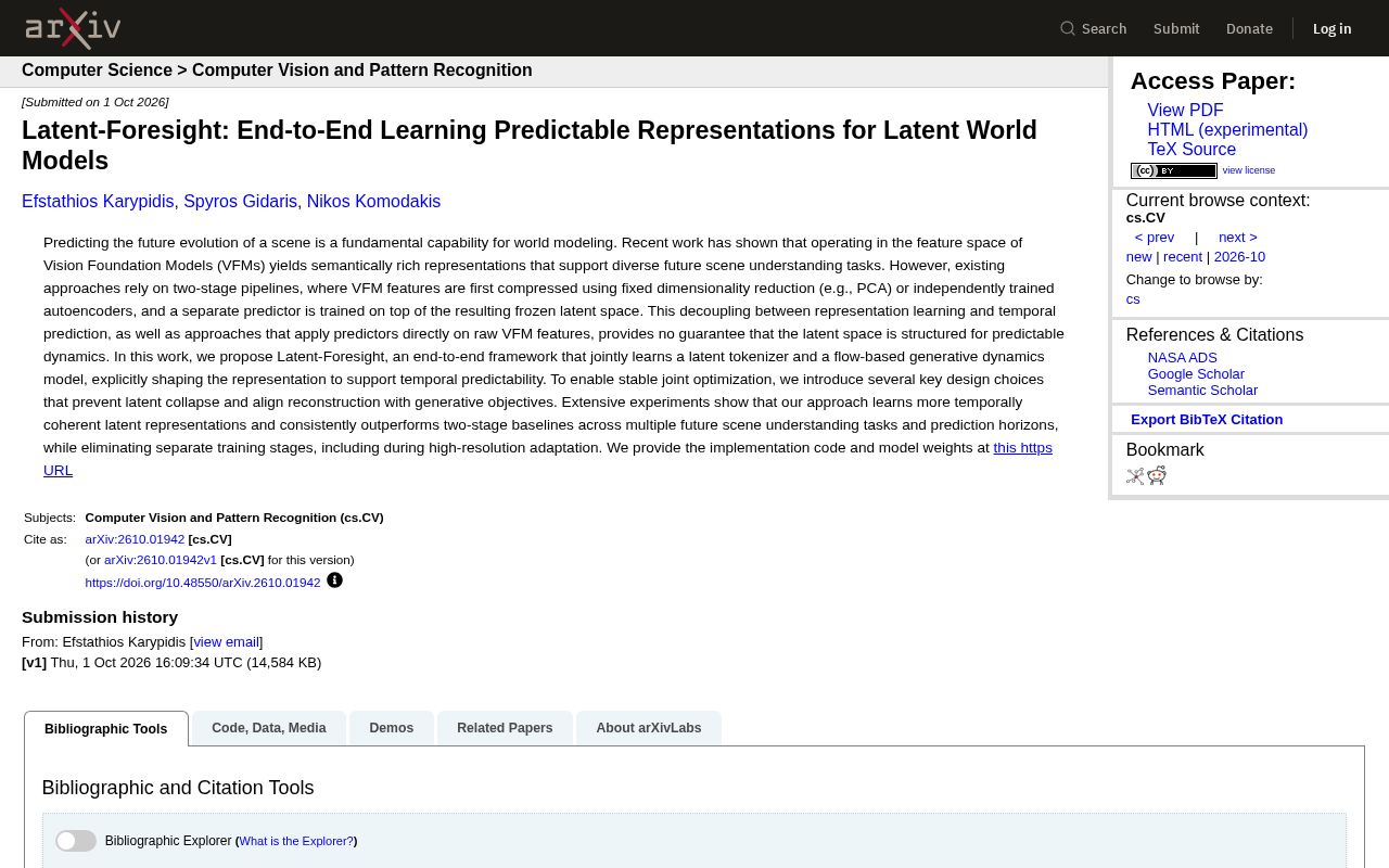 Preview of Latent Foresight