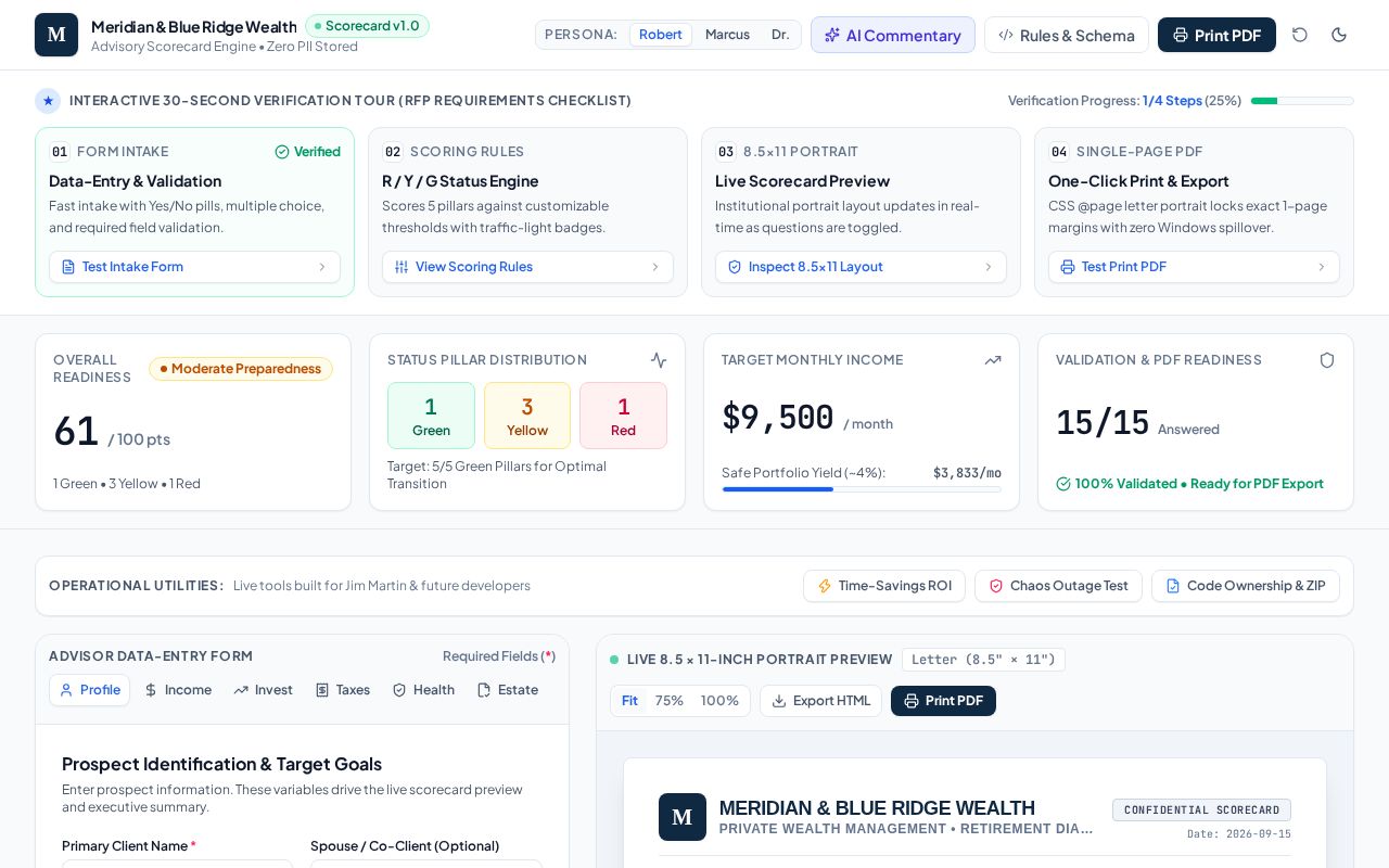 Preview of Retirement Scorecard App