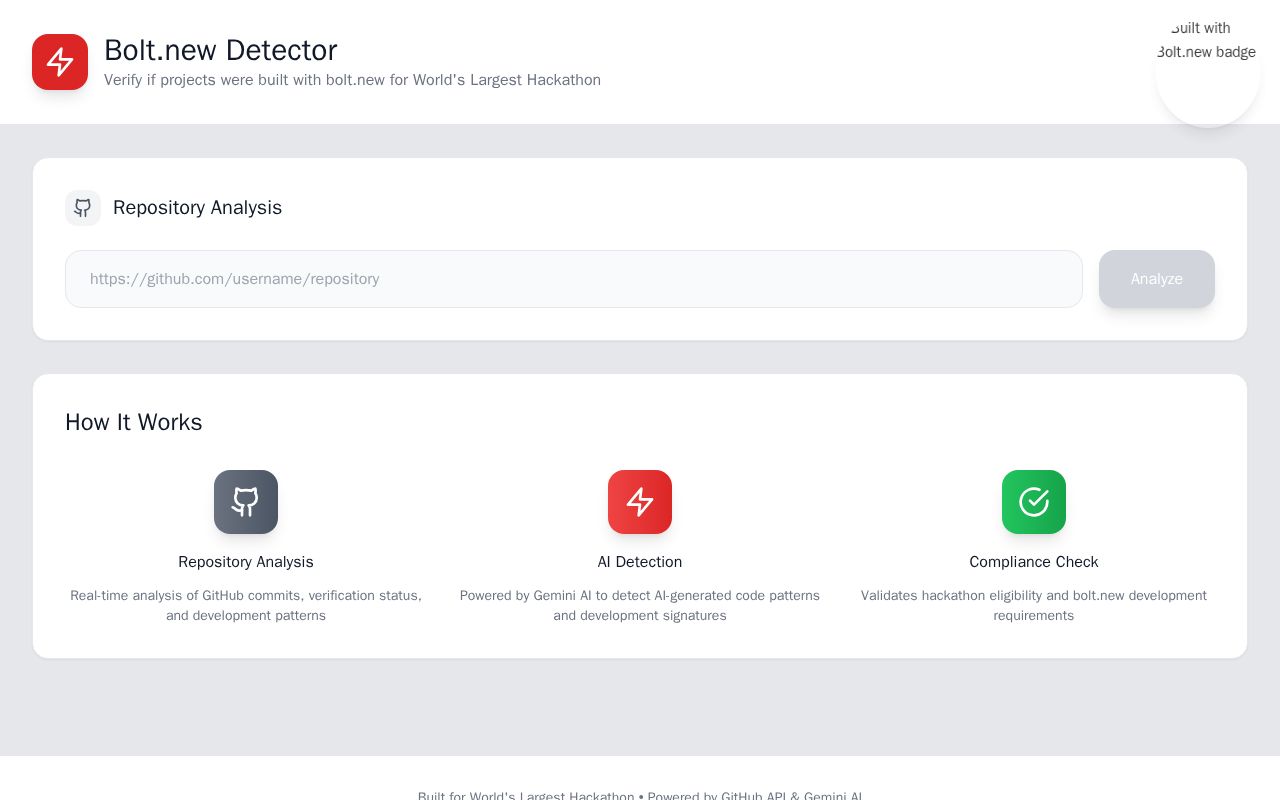 Preview of Bolt.new Detector
