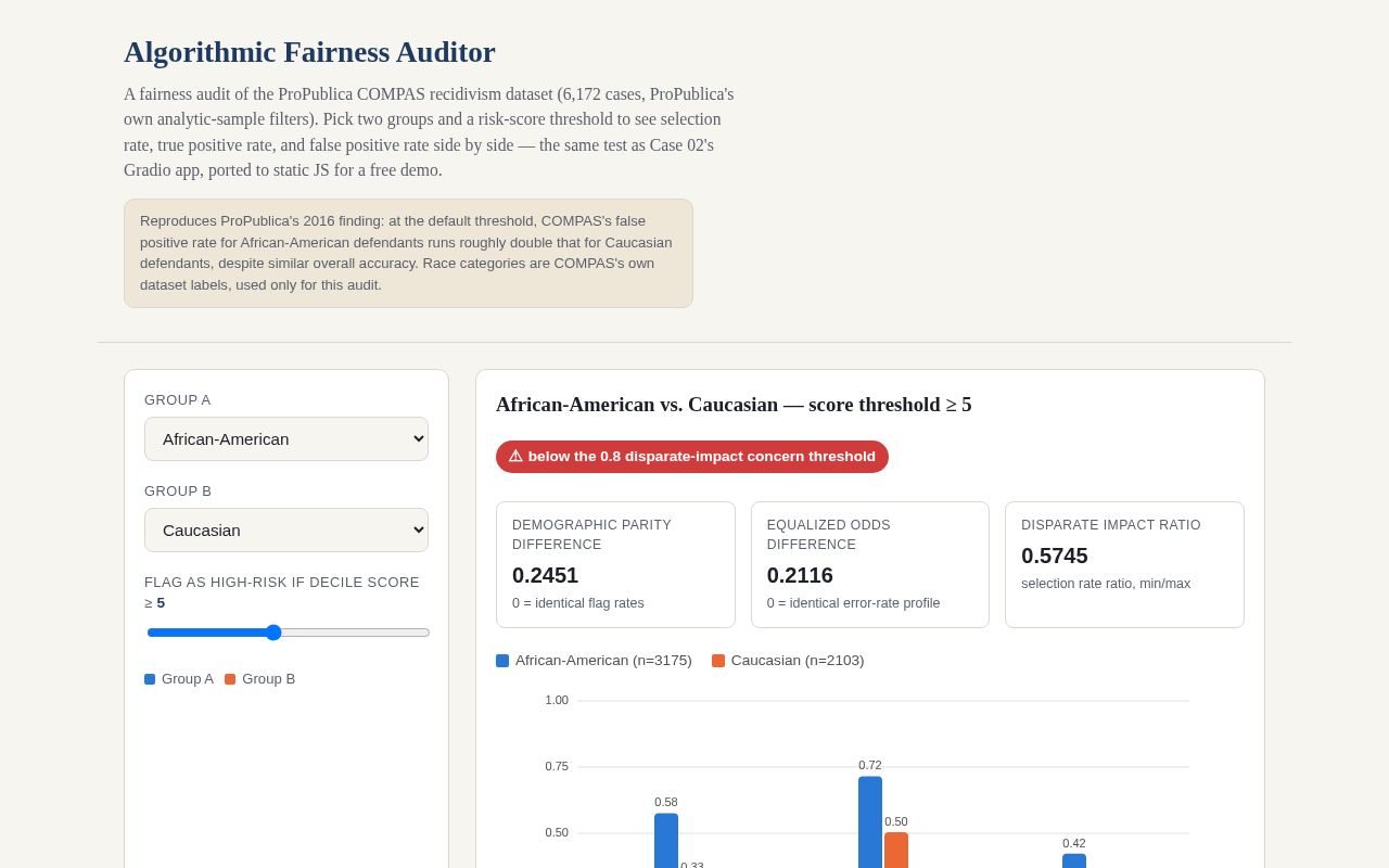 Preview of Fairness Auditor