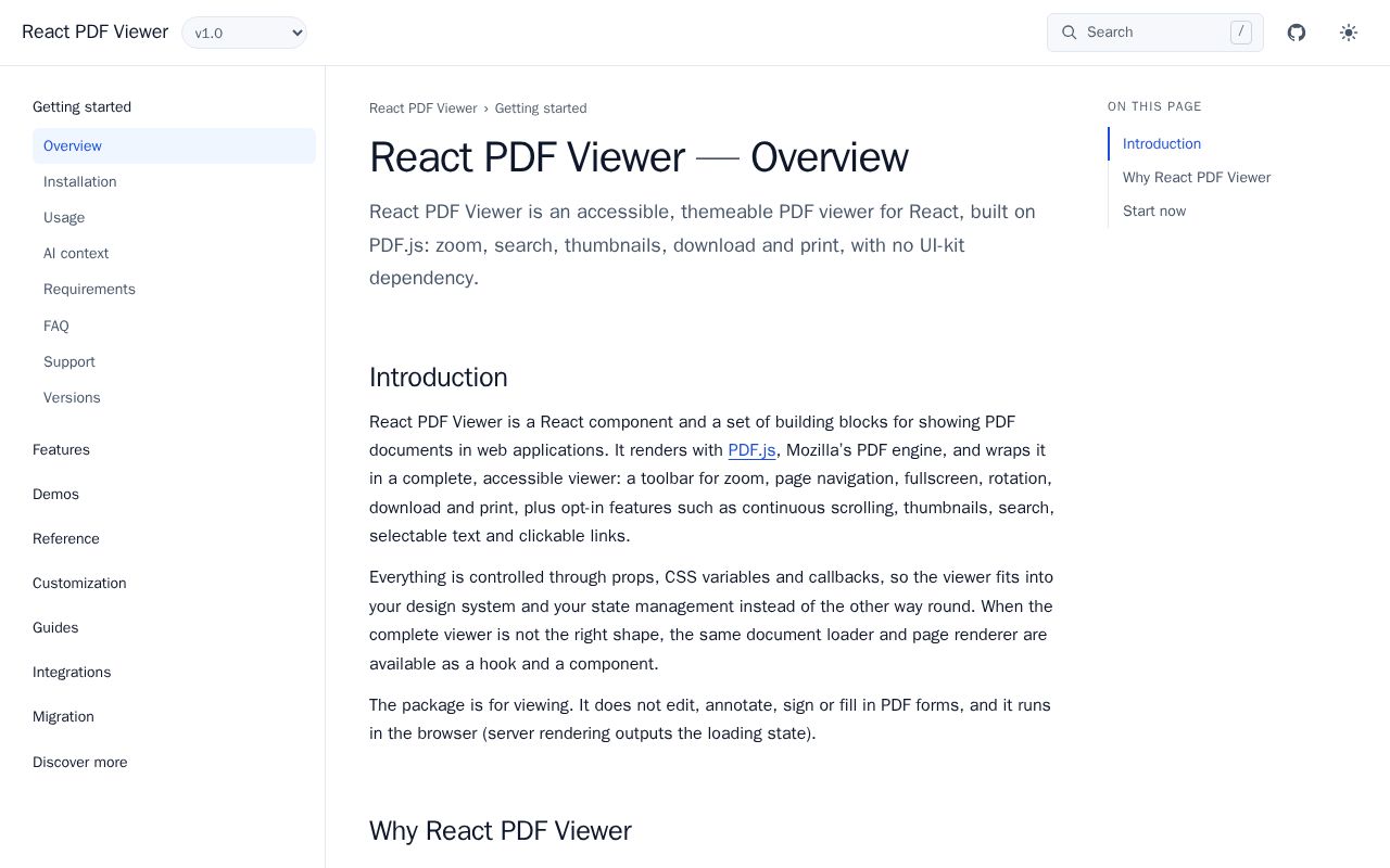 Preview of React Pdf Viewer