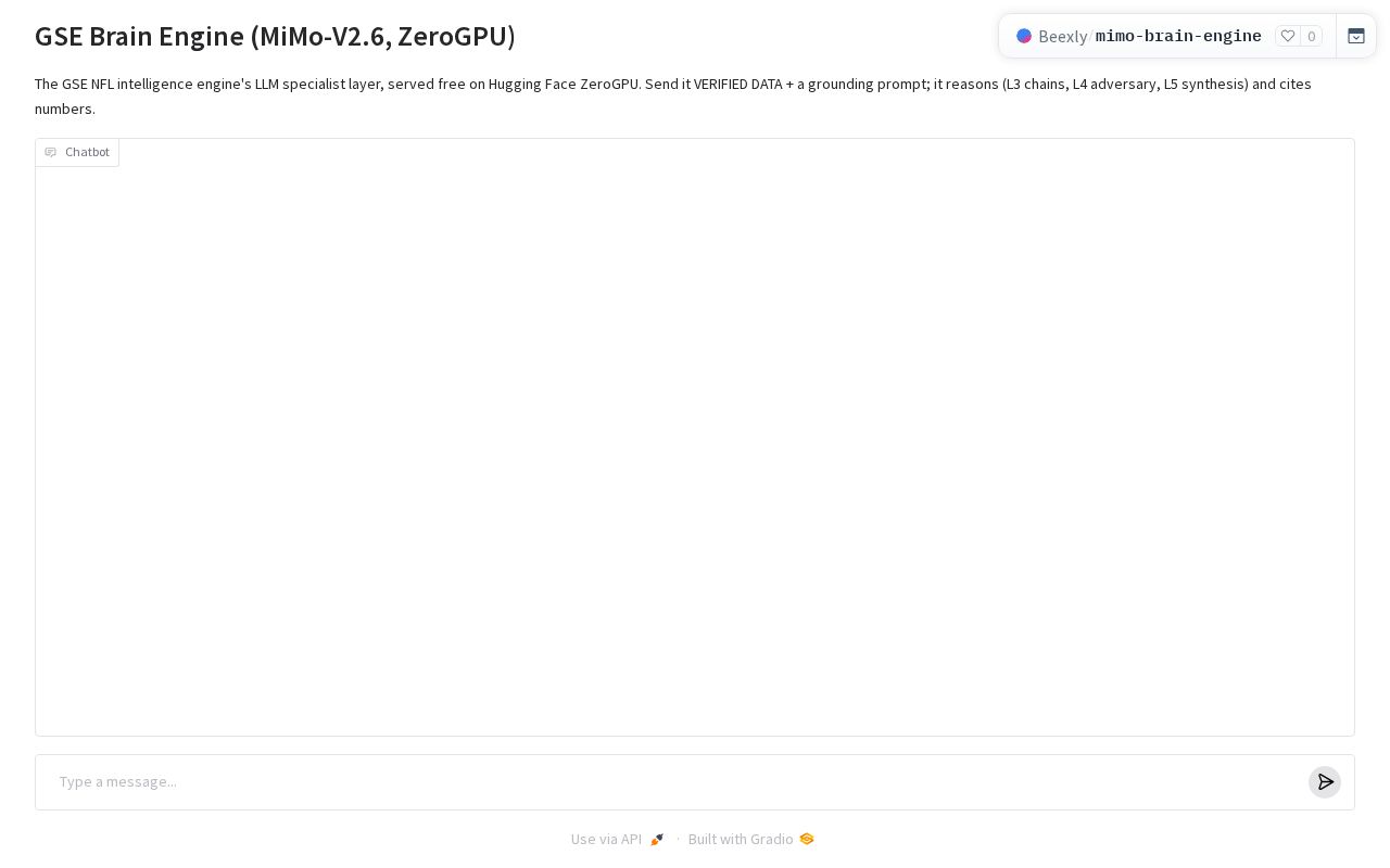 Preview of GSE Brain Engine (MiMo-V2.6, ZeroGPU)
