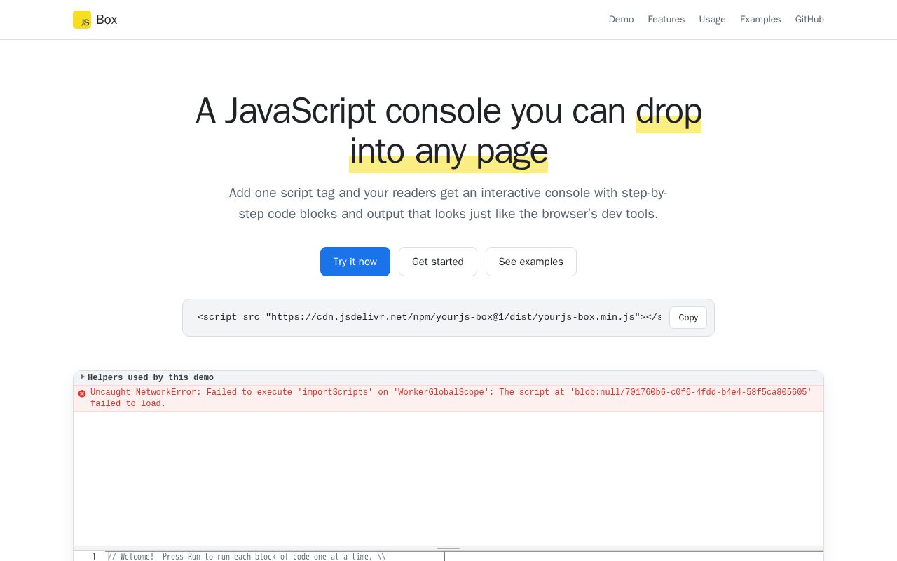 Preview of Yourjs Box