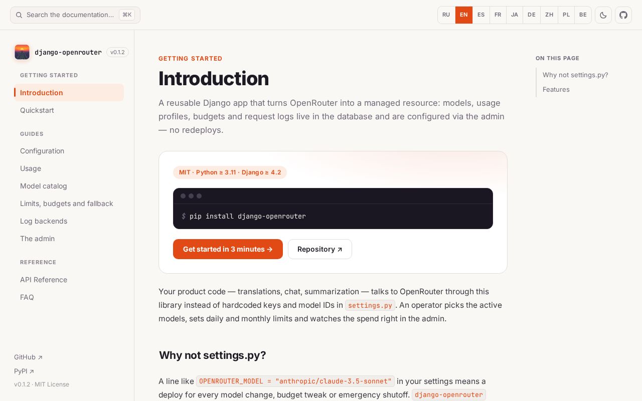 Preview of Django Openrouter