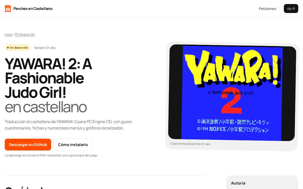 Preview of YAWARA! 2: A Fashionable Judo Girl! en castellano para PC Engine CD