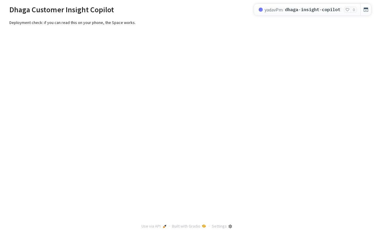 Preview of Dhaga Customer Insight Copilot