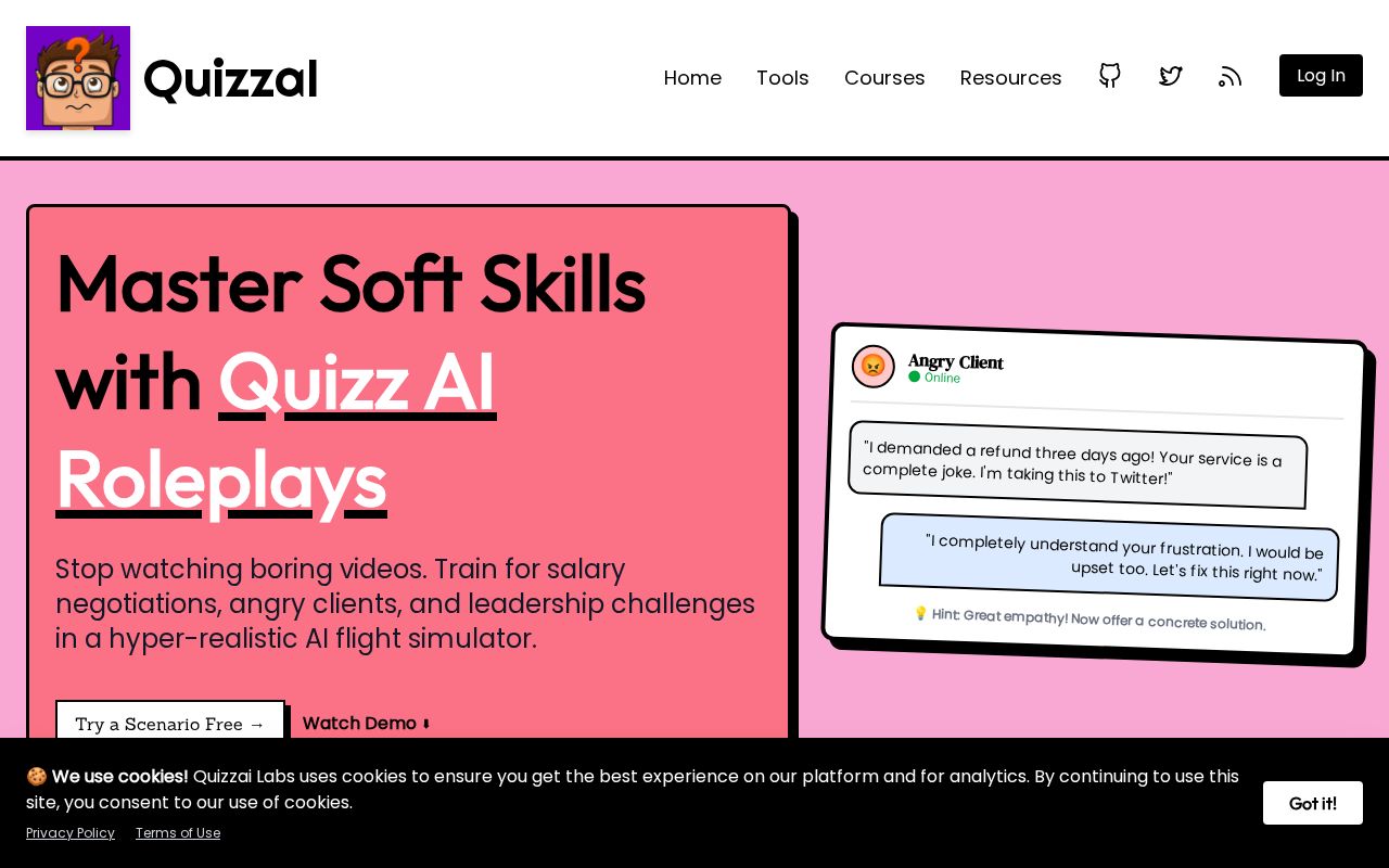 Preview of QuizzAI:  Practice Real-Life Scenarios in an AI RPG