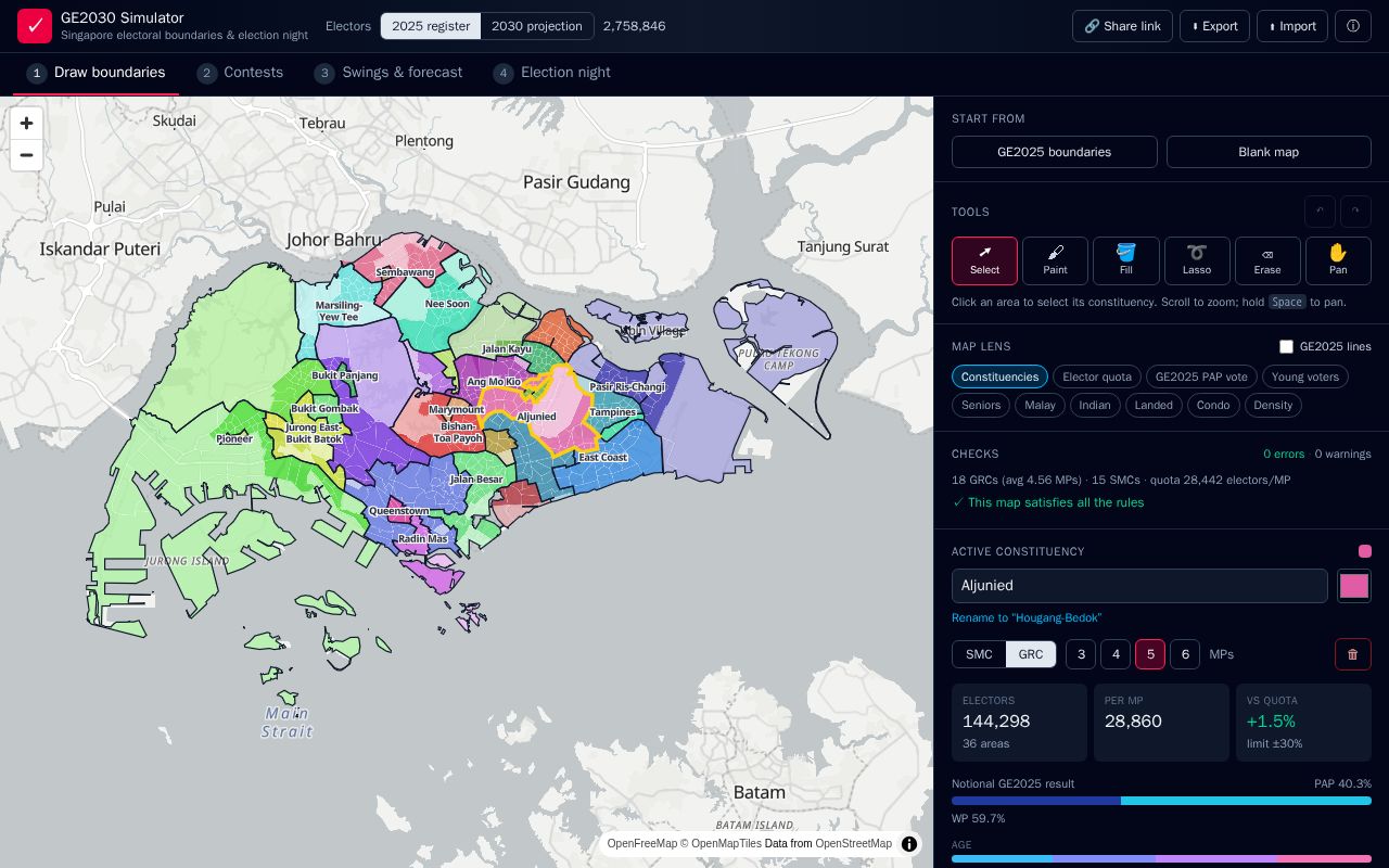 Preview of Sg Election Simulator