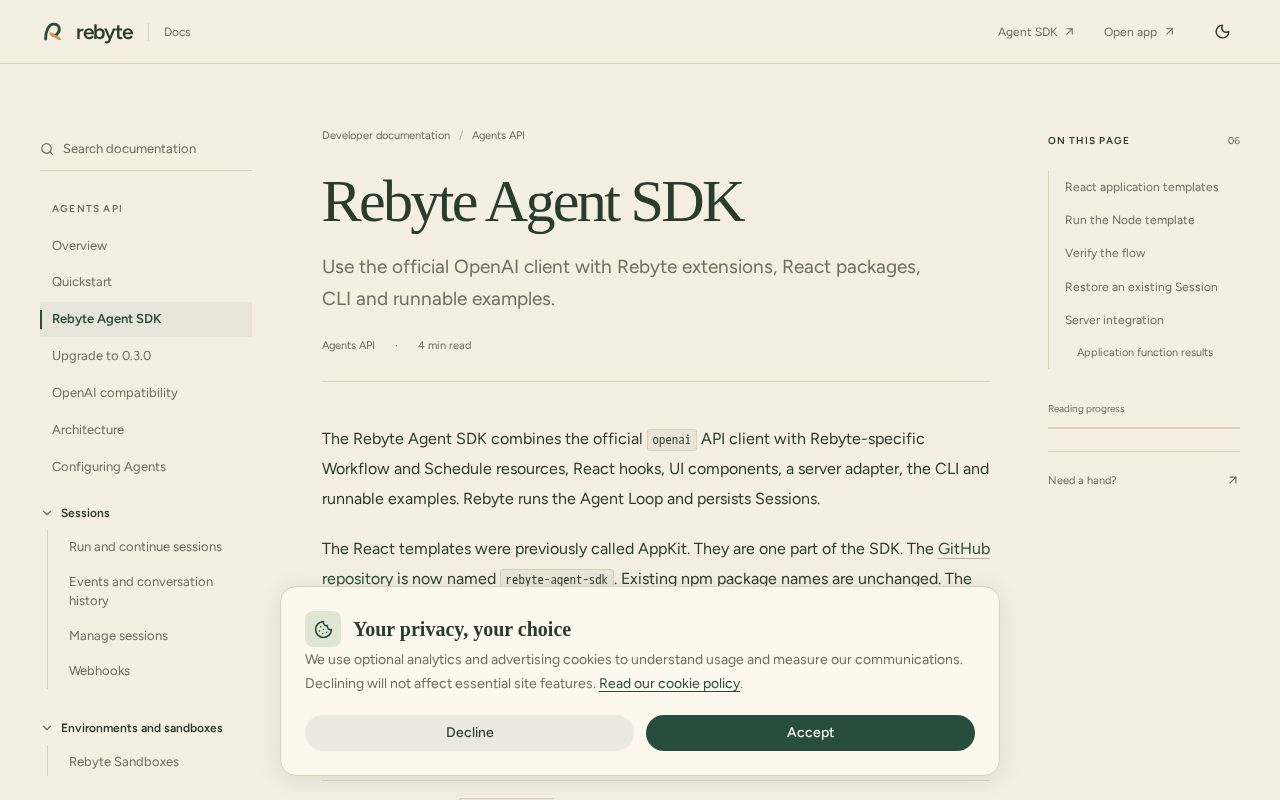 Preview of Rebyte Agent Sdk