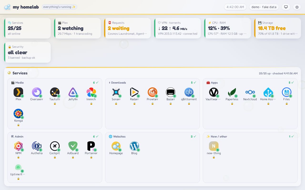 Preview of Homelab Dash