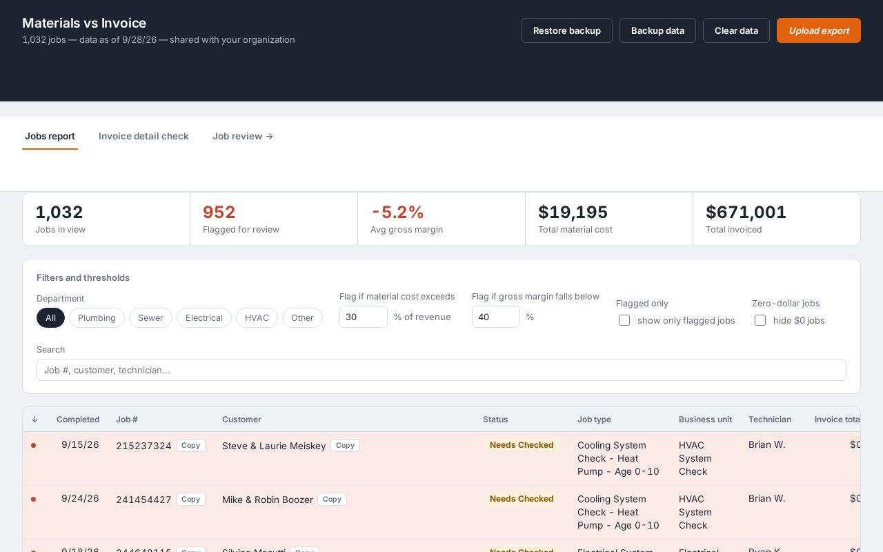 Preview of LPH Materials Invoice