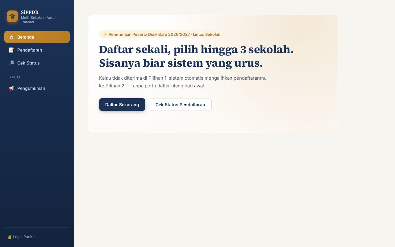 Preview of Prototipe Aplikasi PPDB