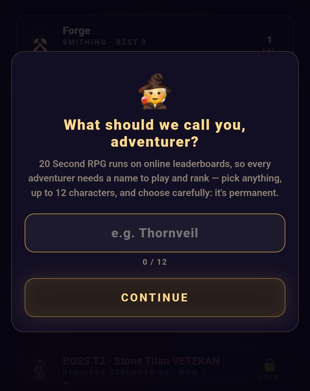 Preview of 20 Second RPG
