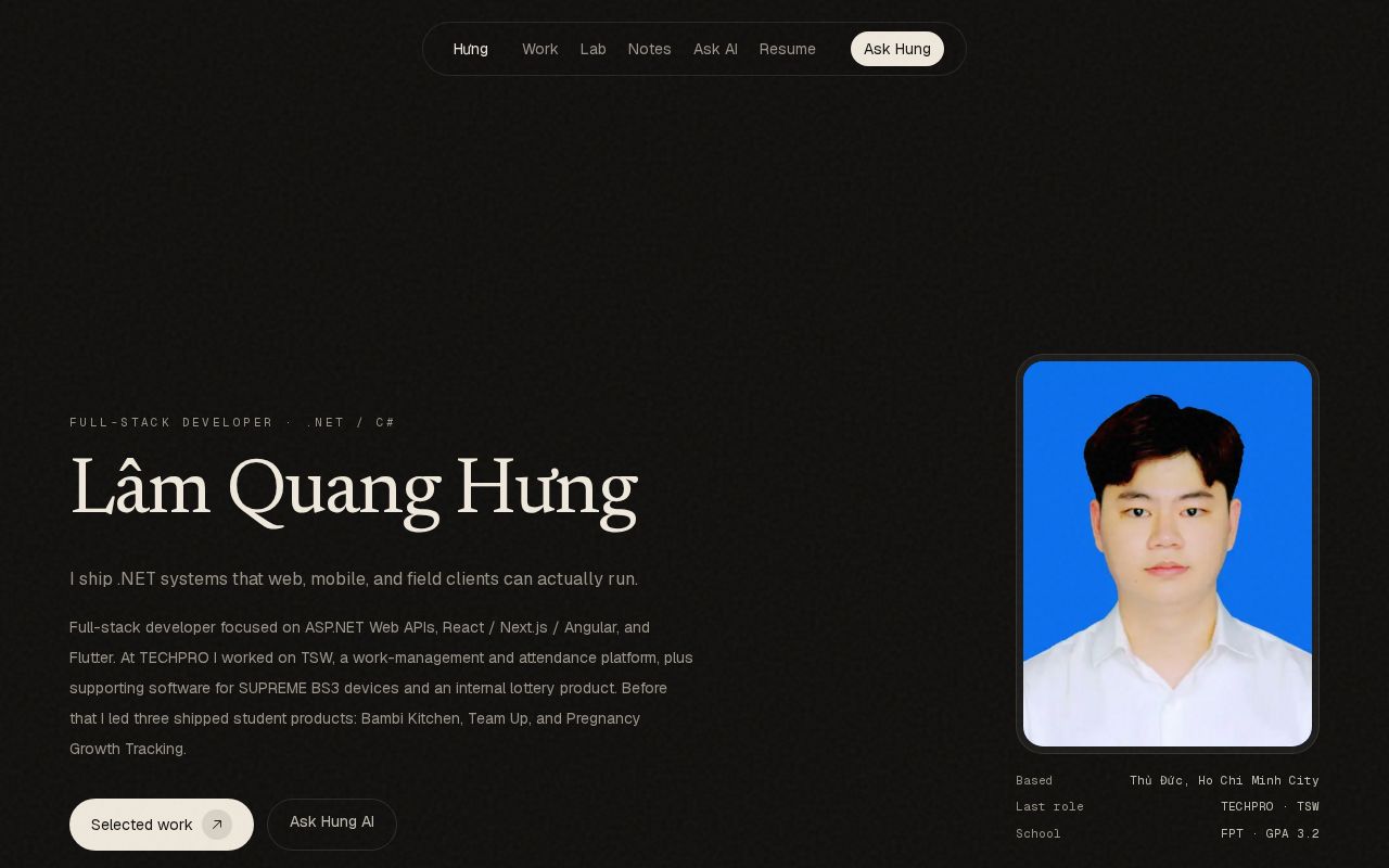 Preview of Personal Portfolio Website