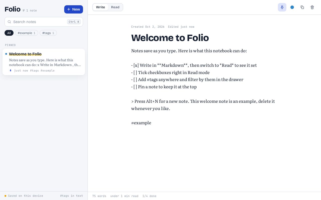 Preview of Folio Notes