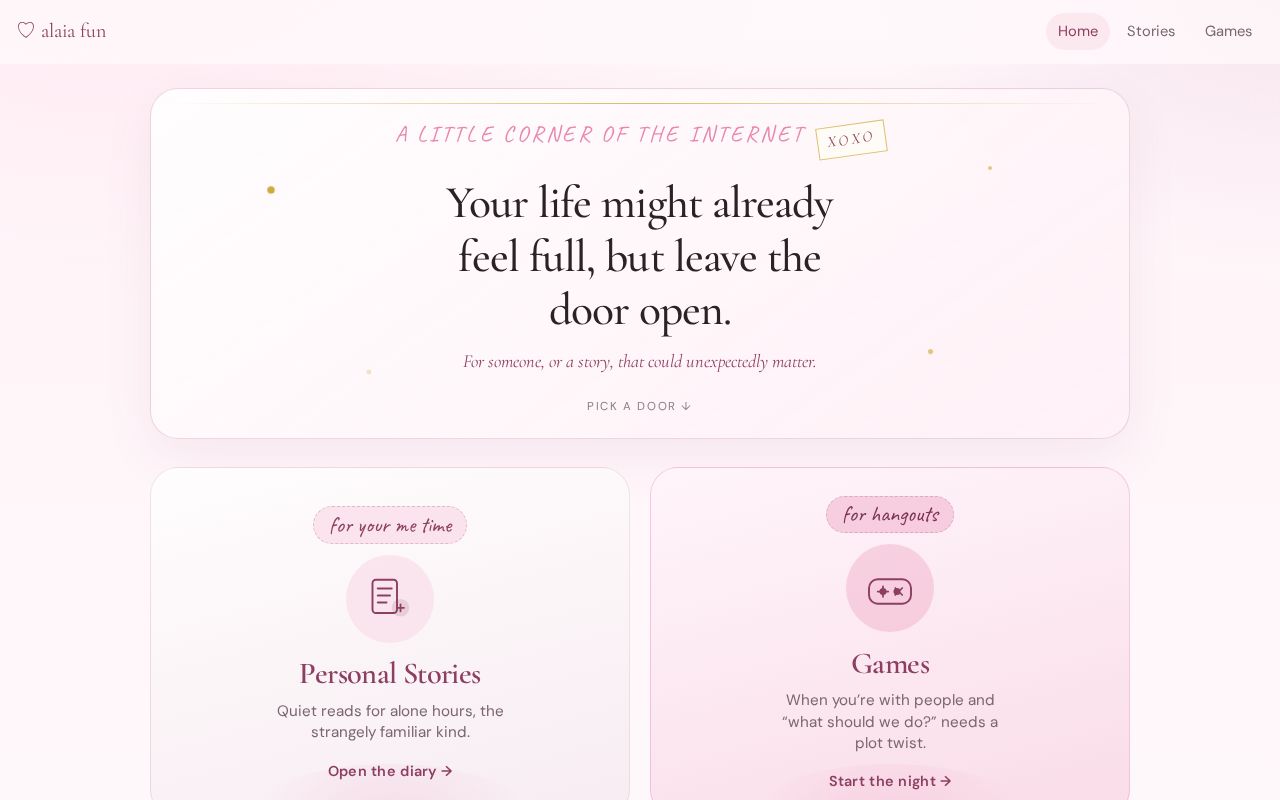 Preview of funbylaia — personal stories and games corner