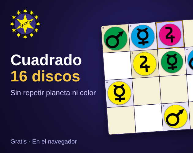 Preview of Cuadrado de los 16 discos