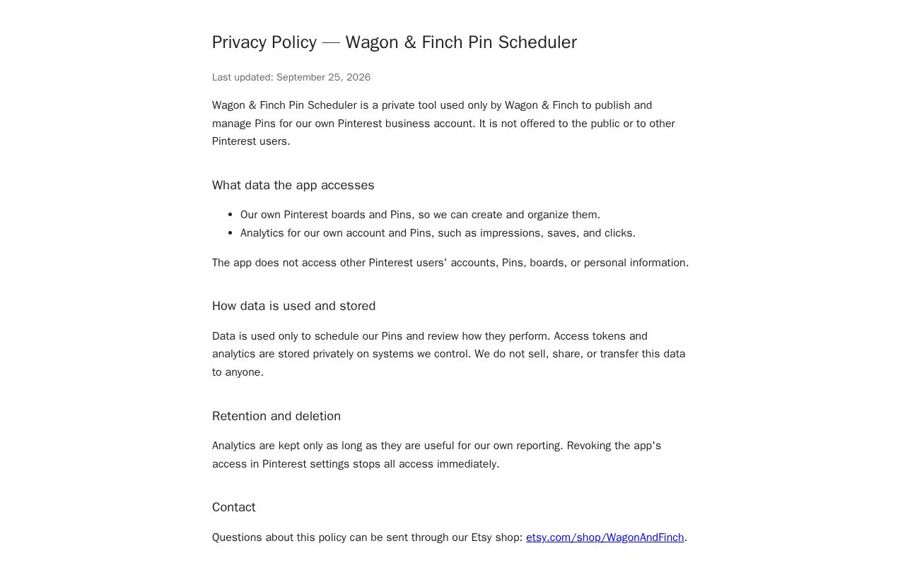 Preview of Wagonandfinch Github Io